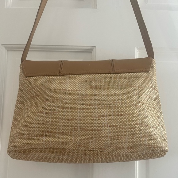 LIZ CLAIBORNE Woven Straw Shoulder Handbag Purse - Picture 4 of 6